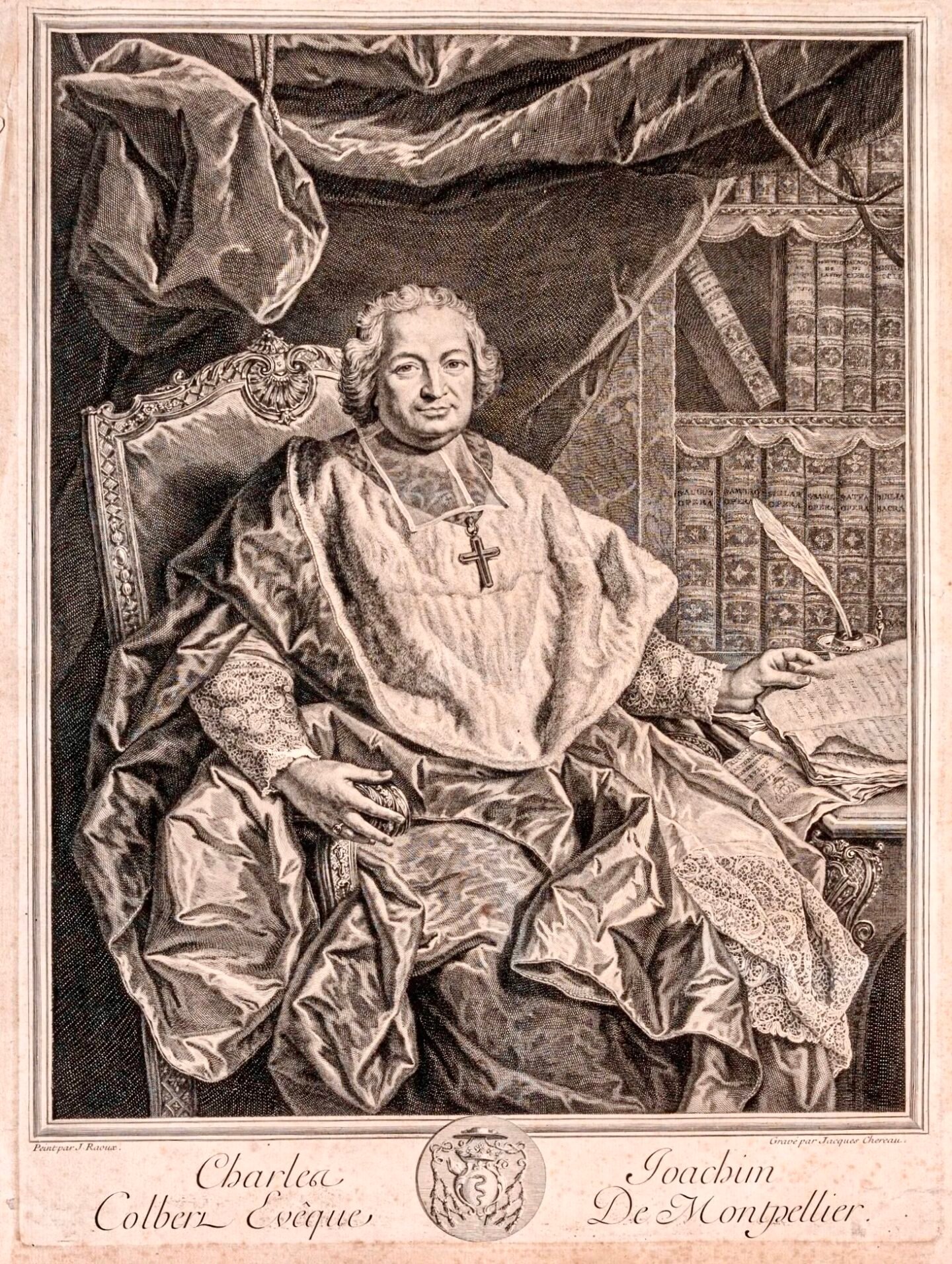 Gravure de l'Evêque de Montpellier Charles Joachim de Colbert