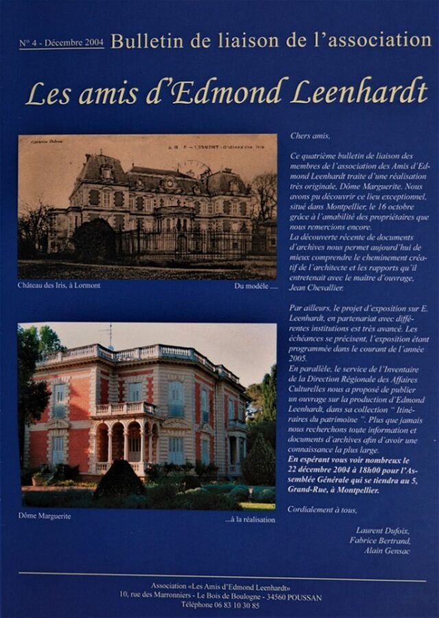 Page n°1 du bulletin de l'association Edmond Leenhardt présentant le Dôme Marguerite