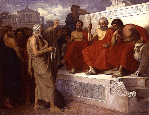 Tableau "Sophocle accusé par ses fils" peint par Ernest Michel en 1860